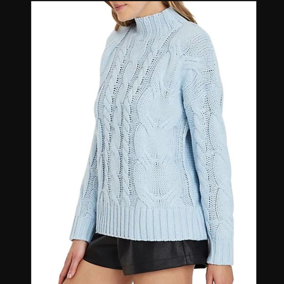 Charlie Holiday Botanica Fairmont Cable Knit Sweater Chunky Blue Small Cozy - Picture 10 of 11